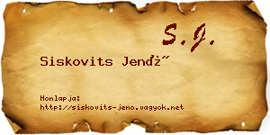 Siskovits Jenő névjegykártya
